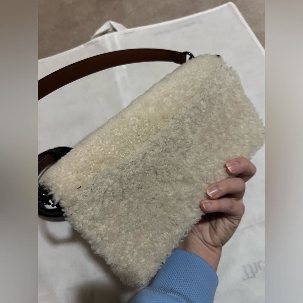 Coach shearling tabby 26 in brown suede and leather - Picture 4 of 12